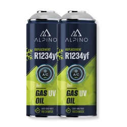 Komplet Alpino gaz do klimatyzacji 2w1 R1234yf (Alpino gaz+olej+UV) (2 szt) Komplet Alpino gaz do klimatyzacji 2w1 R1234yf (Alpino gaz+olej+UV) (2 szt)