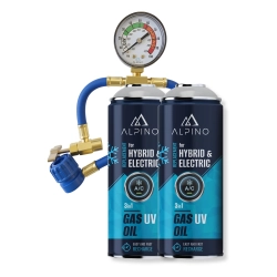 Komplet Alpino gaz do klimatyzacji for HYBRID/EV (Alpino gaz+olej+UV) (2 szt) + manometr