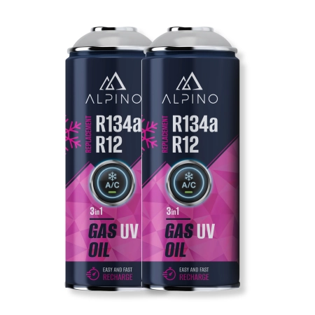 Komplet Alpino gaz do klimatyzacji 2w1 R134a/R12 (Alpino gaz+olej+UV) (2 szt)