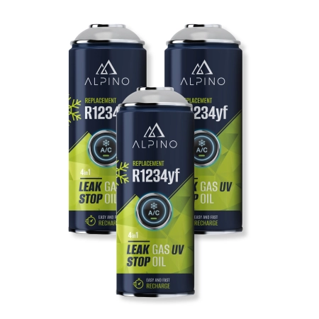 Komplet Alpino gaz do klimatyzacji 4w1 R1234yf (Alpino gaz+olej+uszczelniacz+UV) (3 szt)