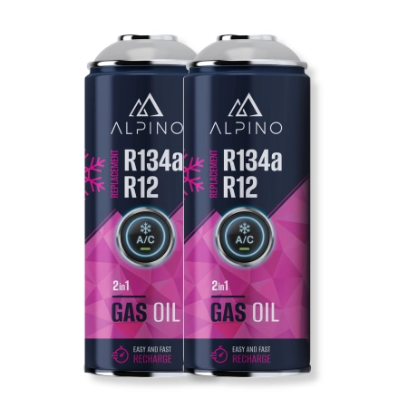 Komplet Alpino gaz do klimatyzacji 2w1 R134a/R12 (Alpino gaz+olej) (2 szt)