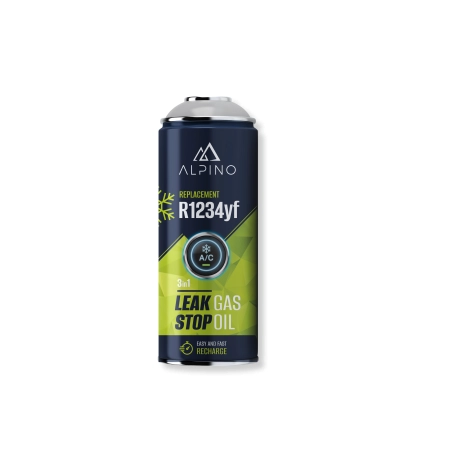 Komplet Alpino gaz do klimatyzacji 3w1 R1234yf (Alpino gaz+olej+uszczelniacz)  + manometr + adapter R1234yf