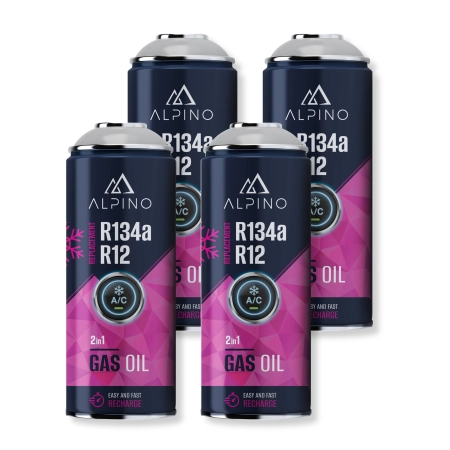 Komplet Alpino gaz do klimatyzacji 2w1 R134a/R12 (Alpino gaz+olej) (4 szt)