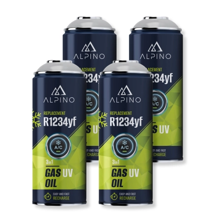 Komplet Alpino gaz do klimatyzacji 2w1 R1234yf (Alpino gaz+olej+UV) (4 szt)